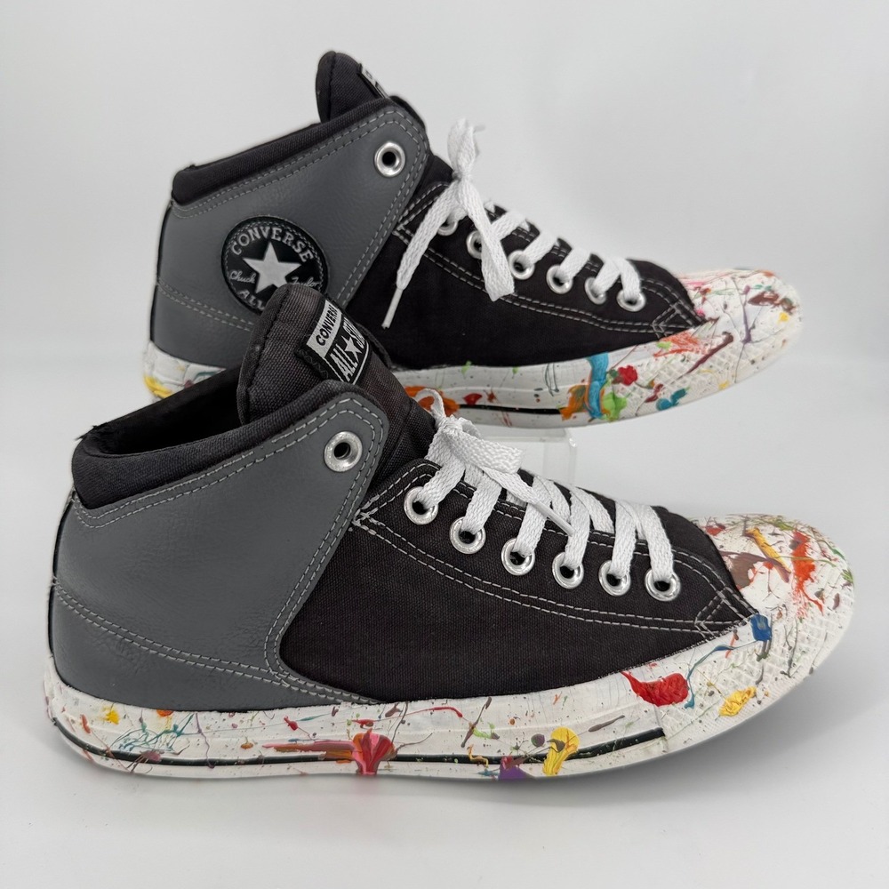 Converse Chuck Taylor All Star High Street Paint Splatter Black Grey 154841C 9W